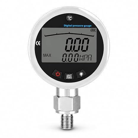 Digital Hydraulic Pressure Gauge Stainless Steel Hydraulic Pressure Gauge Tester 0-400BAR 0-10000PSI Water Pressure Gauge with G1/4 Plug MPA KPA PSI Kgf/cm²