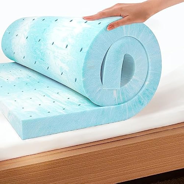 EGO Topper 4 Inch Twin Memory Foam Mattress Topper, Gel Foam Mattress Topper for Pressure Relief, Ventilated Design Bed Topper in a Box, CertiPUR-US Certified, 3875, Medium
