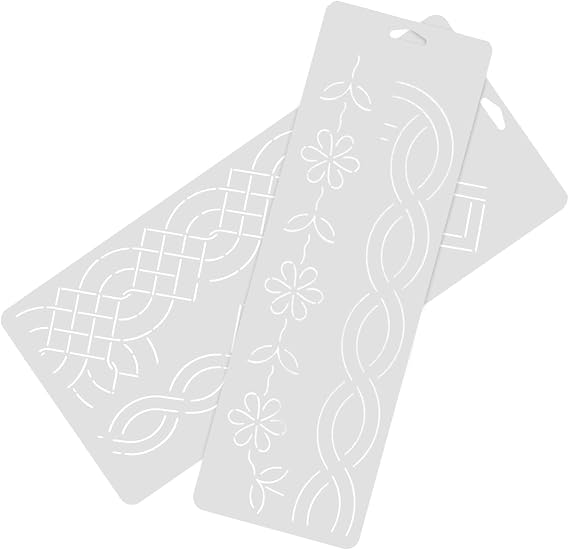 2PCS Quilting Stencils, 18 Inch Sashiko Stencil, Sashiko Kit, Geometric Sashiko Pattern Template for Sewing Hand Quilting and Embroidery