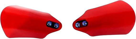 Transparent Red PMMA Acrylic Hand Grip Handguard Windshield Wind Air Deflector on Handleabar Fits for Harley Davidson Softail Dyna Sporster Touring (Red)