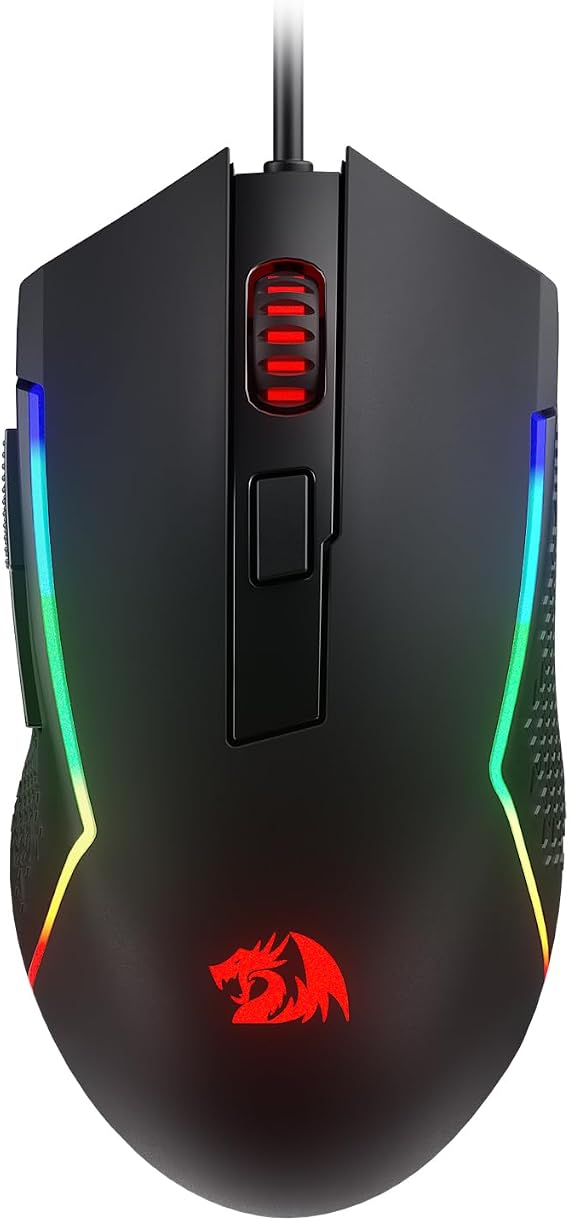 Redragon M616 Wired RGB Optical Gaming Mouse 10000 DPI Remapping Keys | Redefine Keybinding Macro, Vibing Backlight, Ergonomic Grip Body Comfort, Stable Lag-Free Connection Ready for FPS Battles