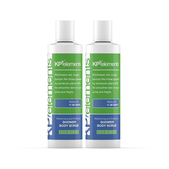 Body Scrub and Exfoliating Cream for Keratosis Pilaris Treatment Bundle 2-pack (8 fl oz) | Bump Eraser Body Scrub | Body Exfoliant for Strawberry Legs
