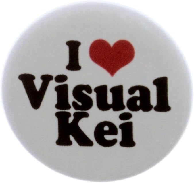 A&T Designs Unisex - I Love Visual Kei 1.25" Pinback Button Pin (heart)