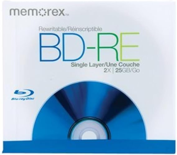Memorex 05502 BD-RE Discs with 2x Recording Speed and 25GB of Data in Jewel Cases (5-Pack)