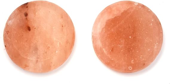 2 Pcs Himalayan Salt Hot Massage Stones Cold Stone Set Warm Rocks Kit for Facial &Body SPA 3.14 * 3.14in