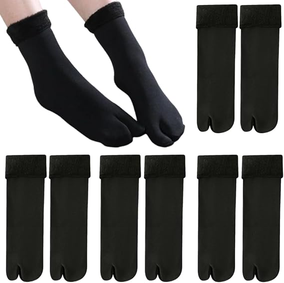 4 Pairs Flip Flop Socks Elastic Socks Cotton Split Two Toe Socks Non Slip Ankle Socks with Toes for Women Men