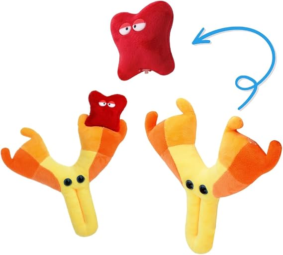 GIANTmicrobes Antibody Plush, Blood Bank, Hematology Gifts, Infectious Disease Doctor Gift, Get Well Gifts, Blood Cells. Pharmacist Gift