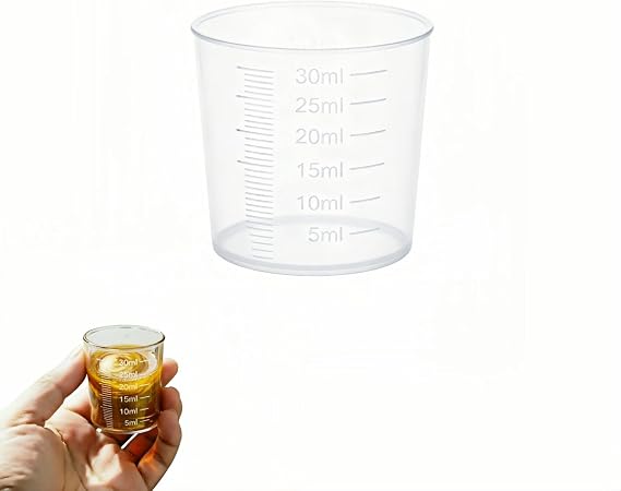 30ml 1oz Plastic Liquid Measuring Cup Mini Transparent Kitchen Medicine Cups, Transparent Laboratory Double-Sided Scale Cup, Baking and Cooking Home Laboratory Measuring Tool (10pcs)