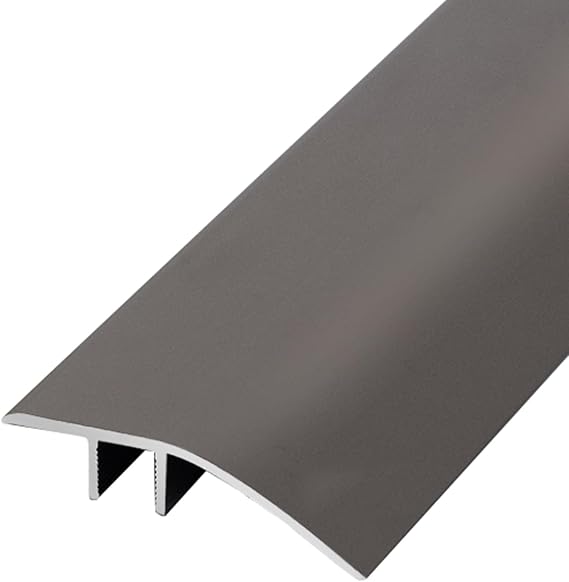 TREGOO Carpet to Laminate Floor Threshold Transition Strip 90cm Long, Indoor Doorways Thresholds Divider Bar, Metal Edging Cover Strips, Easy to Install (Color : Dark Gray), 78634