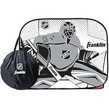 Franklin Sports Kids Portable Street Hockey Goal + Shooter Tutor Set - Pop Up Folding Net with Goalie Target Included - 2-in-1 Goal Set