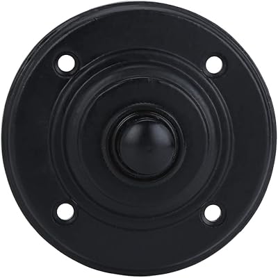 A29 Black Powder Coat Wired Doorbell Button 2 38 x 2 38 Vintage Style Cast Iron Construction with Recess Mount Antique Finish, Compatible with Two-Wire Chimes, Weatherproof, DIY Installation