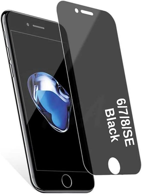 [ANTİ STATİC EKRAN KORUYUCU] For iPhone 6/7/8/SE Siyah ile uyumlu Ekstra HD Kırılmaz Cam Tam Kaplayan Su İtici Safir Ekran Koruyucu + Uygulama Bezleri (Şeffaf, 6/7/8/SE Siyah)