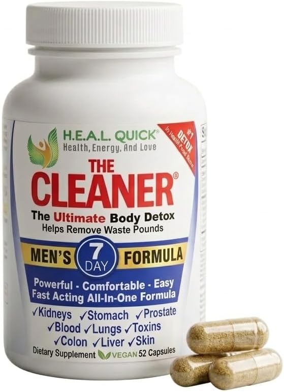 The Cleaner Detox, 52 Capsules, Powerful 7-Day Men Formula, Complete Cleansing Formula for Men, Support Digestive Health