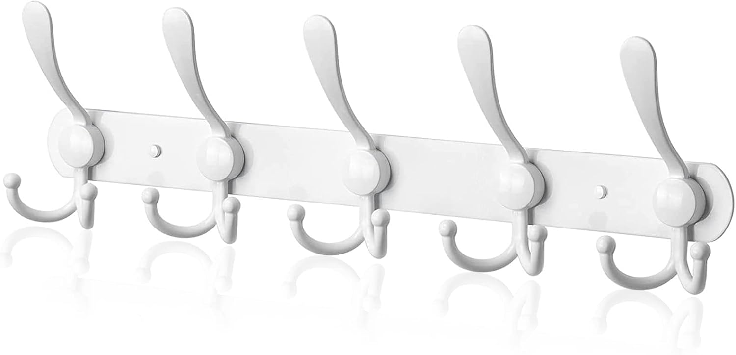 YUNISS Coat Rack Wall Mounted,3 Tri Stainless Steel Coat Hook for Coat Hat Robes Towel in Mudroom Entryway (Black, 1 Pack 3 Hook)