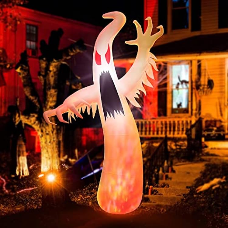 Urvoix 12 FT Halloween Inflatables Ghost, Halloween Decorations Outdoor, Blow Up Ghost with Built-in LED Lights for Yard Garden Lawn Party Holiday Halloween Decor