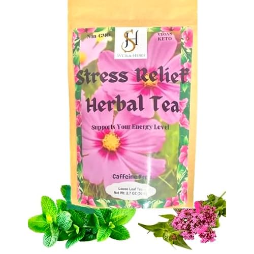 Advanced Sleep-Well, Calm & Relax Stress Relief Herbal Tea Lemon Balm, Valerian Root, Peppermint Blend - Caffeine-Free, Organic, Non-GMO, 50g 2.76 Oz. Loose Leaf Tea.