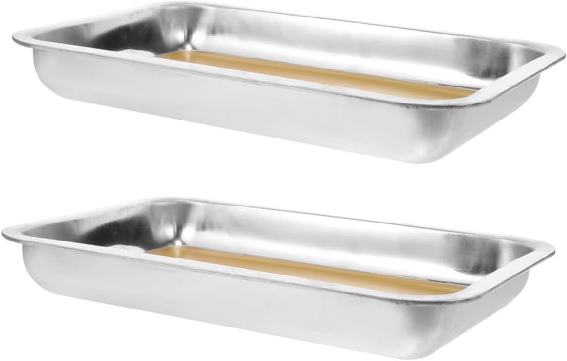2pcs Wax-Coated Stainless Steel Dissection Tray for Biology Anatomy Education with Diagram Easy to Clean User-Safe Design for Students and Teachers