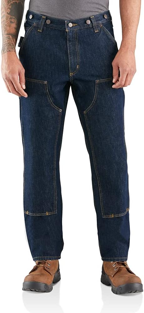 Carhartt Men's Relaxed Straight Rugged Flex Double-Front Denim Logger Work Utility Pants