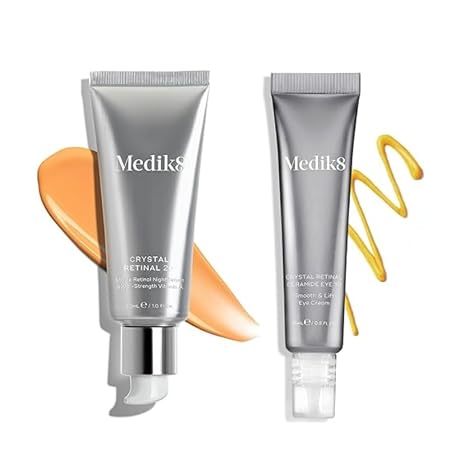 Medik8 Crystal Retinal 20 (30 ml) & Ceramide 10 Eye Cream (15 ml) - Age-Defying Night Serum & Eye Cream - Improves Wrinkles - 0.06% Retinal Strength