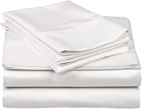 4-Piece Luxury Sheets Set, White Solid, Twin Size Sheets Set, 12" deep Pocket Sheet Set, Premium, Breathable Soft and Hotel-Quality100% Egyptian Cotton 800 Thread Count
