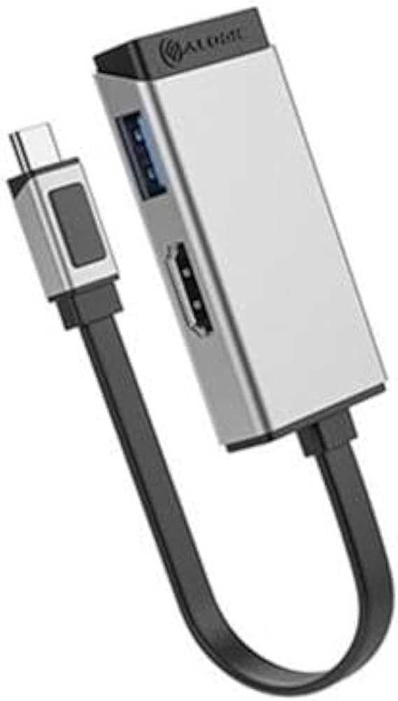 Alogic MagForce Duo 2-in-1 Adapter - 1 x USB Type C - Male - 1 x HDMI 2.0 Digital Audio/Video - Female, 1 USB 3.2 (Gen 1) Type A - Female - 4096 2160 Supported - Space Gray - 1