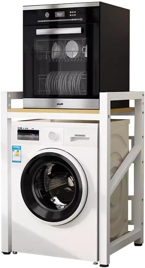 Over The Washer Storage Shelf with Adjustable Feet, Over The Dryer Storage Shelf with Countertop, Washing Machine Storage Rack with Shelves, for Bathroom, Laundry Room