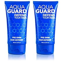 AQUA GUARD Pre-Swim Hair Defense | Protect Hair Before You Swim | Prevents Chlorine Damage + Softens Hair While Swimming | Made in California | Color Safe, Leaves Hair Smelling Great | 5.3 oz (2 Pack)