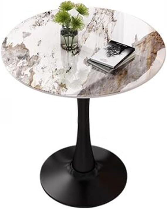 Kitchen Dining Table Tulip Round 60/70/80cm Living Room Furniture Decor Modern Sintered Stone Marble Top Room Office Tables With Metal Legs