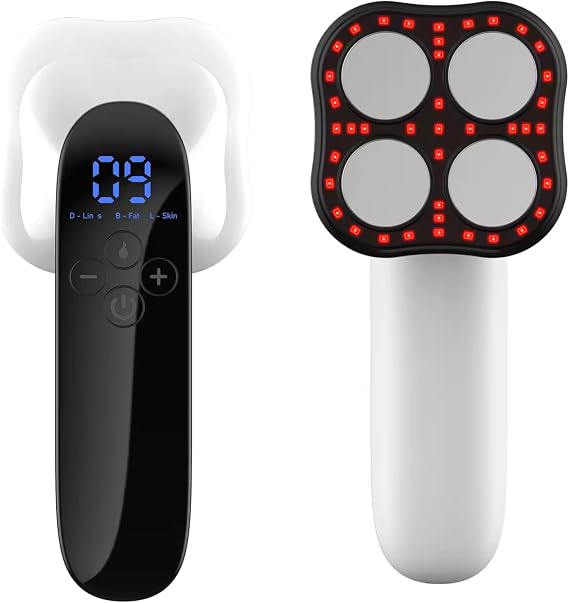 Cellulite Massager - Handheld Body Sculptor for Belly, Waist, Arms, Legs, Butt - 3 Modes and 10 Adjustable Intensities, Silver