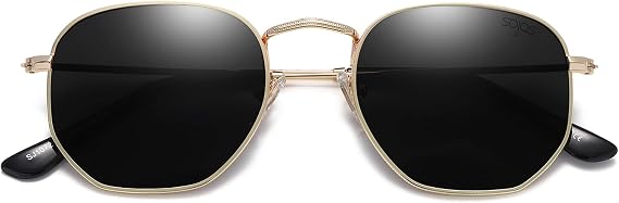 SOJOS Square Polarized Sunglasses Women Men Hexagonal Polygon SJ1072,Small