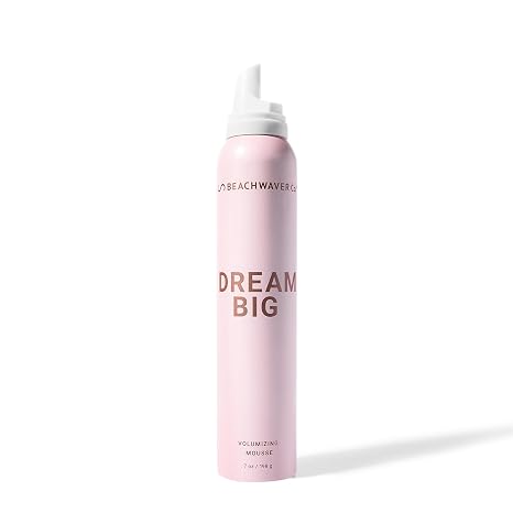 Beachwaver The Co. Dream Big Volumizing Mousse | Lightweight, Flexible Vegan Mousse for Volume & Hold | Add Fullness to Damp or Dry Hair | Polynesian Pink Sugar Fragrance