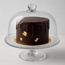 Glass Serving Stand with Lid 29cm – Clear Cake Stand & Cheese Dome for Parties, Desserts & Table Display | Elegant Food Storage Cover for Kitchen & Dining