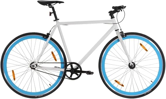 700c 59 cm Fixed Gear Bicycle Black and Blue Bicycles - Lightweight Single Speed Road Commuter Bicycle with Flip-Flop Hub for Urban Riding
