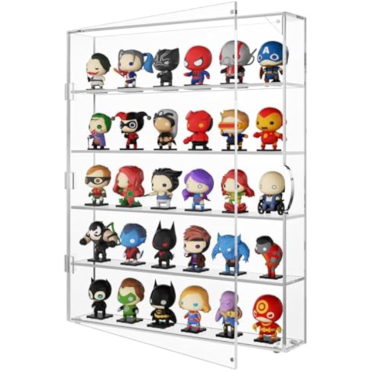 NIUBEE Acrylic Display Case for Figures: Dustproof Clear Wall Mounted or Desktop Mini Figure Display Case for Popmart, Sonny Angel, Collectibles, Rock, Crystals, Lego, Amiibo, Blind Box