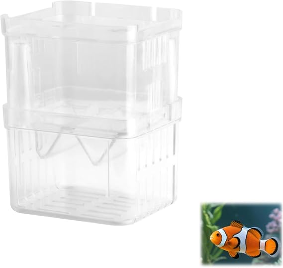 Aquarium Fish Breeding Box – Transparent Acrylic Breeder Box for Fish Tank, Baby Fish/Shrimp Isolation Hatchery Incubator Divider for Betta, Goldfish, Guppy Fry (8x7x11cm)