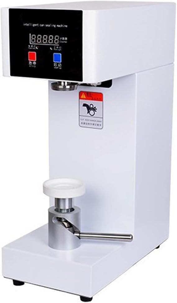Automatic Can Sealer, 180W Electric Cup Sealer Machine, Soda Can Sealer Machine with Counter & LCD Display, 55mm Can Dia. for Sealing Plastic/Glass/Tin Bottles,White