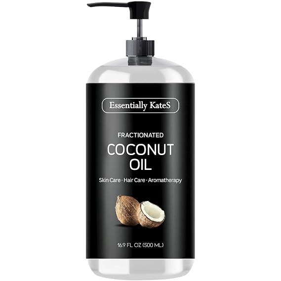 Fractionated Coconut Oil- Lightweight, NonGreasy Skin & Massage Oil for Soft, Silky Feel 100% Natural, A Very Long-Lasting Glide, FastAbsorbing Personal Care Oil, No Scent, 16.9 Fl Oz (500ML)