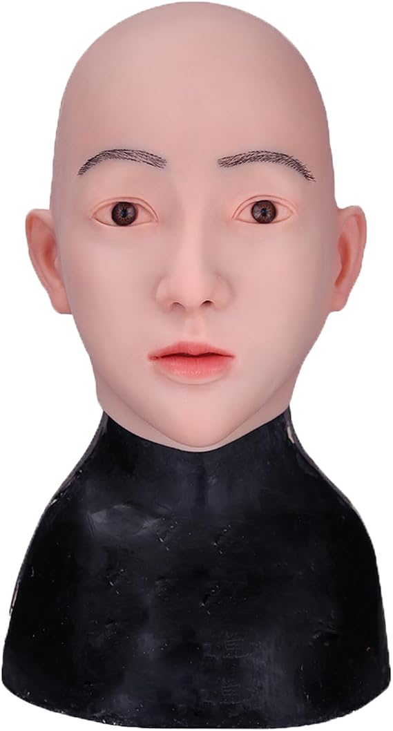 Realistic Female Silicone Head Mask With Make Up Beauty Woman Face Female Fake Face Can Make Up for Halloween Parties