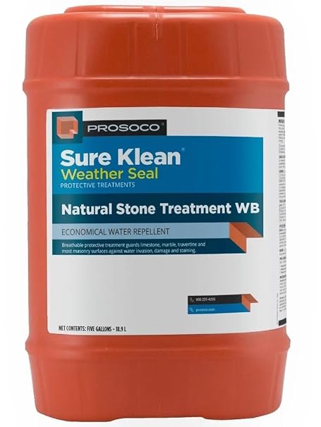 PROSOCO Natural Stone Treatment WB | Economical Water Repellent - Trusted by Professionals (5 Gallon)