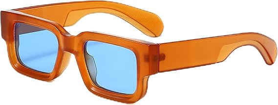Retro Square Sunglasses for Women Men Trendy Thick Frame Sun Glasses UV Protection Shades
