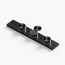 Gler Modular Power Track System, 20-inch (500mm) Surface Mounted Linear Socket, Hardwired Professional Outlet with 3 Sliding Matte Black Adapters, FCC & CE, Aluminum Alloy for Gaming & Studio