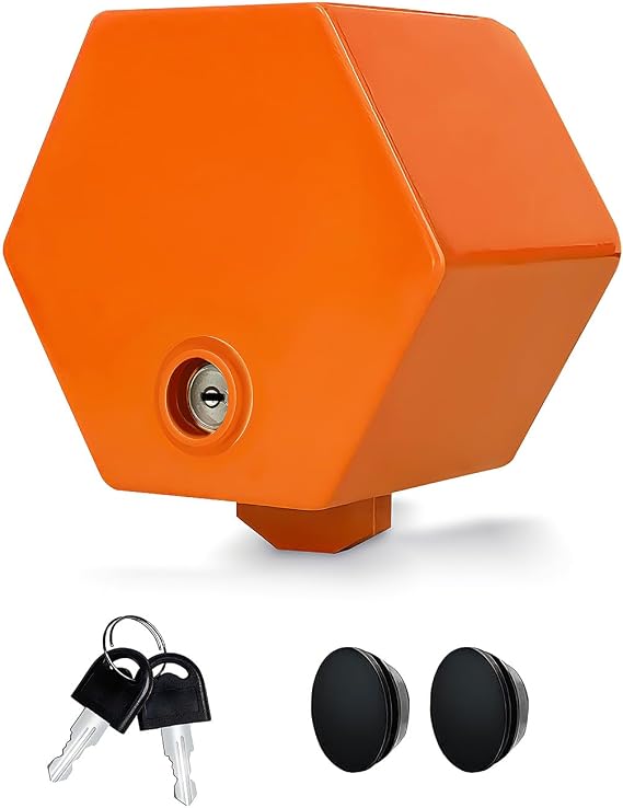Heavy Duty Trailer Hitch Lock, Universal Fits 2-5/16", 2", 1-7/8" Couplers, Trailer Tongue Lock Durable Structural Steel, Includes Keys and Dust Covers