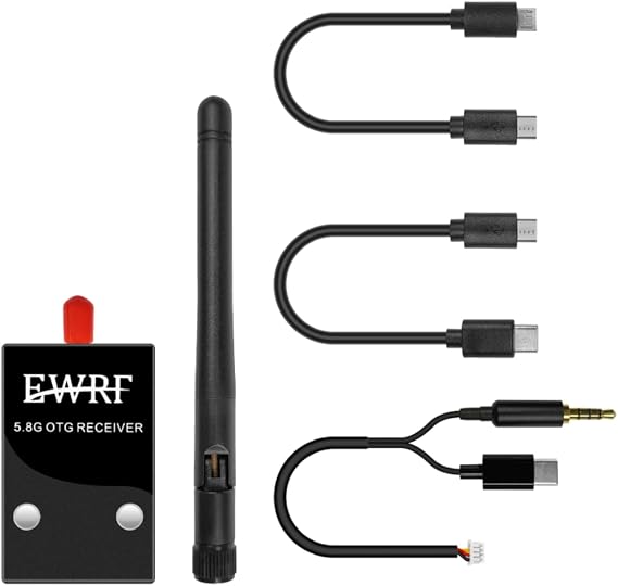 HTLNUZD Radiolink RC8X 8 Channels 2.4GHz RC Transmitter, R8FG and R4FGM Gyro Receivers with EWRF 708R 5.8G 48CH Wireless Audio/Video FPV Receiver, for RC Crawler, Boats Etc. (Radiolink EWRF 708R)