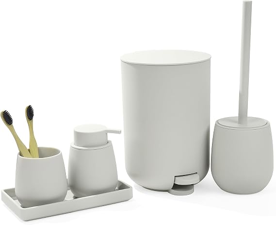 Beige Bathroom Accessories Sets Complete, Modern Bathroom Sets Organizer