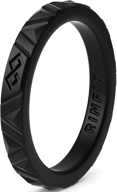 Rinfit Thin Silicone Ring Set for Women, Stackable Design