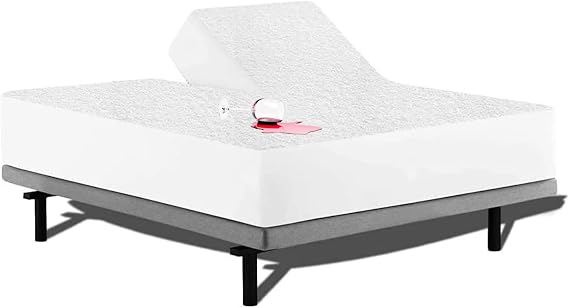 Split Top King Mattress Protector 12" Inch Pocket, Top Split 32 Inch Adjustable Fitted Sheet Style Waterproof Terry Cotton Mattress Protector Split top King Sheets for Sleep Number Bed
