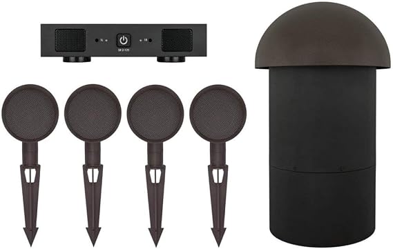 Sonance Patio Series 4.1 Speaker System, 4 Satellite Speakers, One in Ground Subwoofer, DSP Amplifier, Provides Coverage Up to 1000 Square Feet