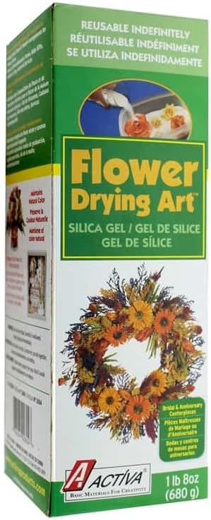 Activa Flower Drying Art Silica Gel, 1.5lb (680g) | Dry & Preserve Flowers with Confidence, Microwaveable & Reusable