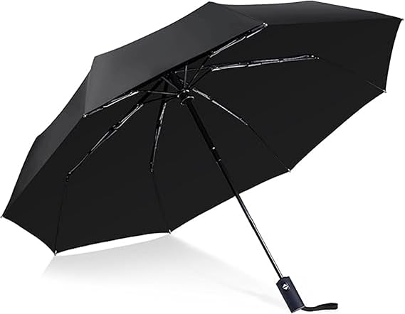 Windproof Travel Umbrella for Adult, Automatic Umbrellas for Rain - Compact Folding Umbrella with UV Protection, Lightweight Portable Design for BackpackWalkingCar, Sun & Storm Ready