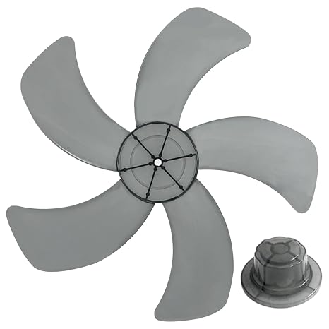 Fan Blades Replacement 18 Inch Plastic 5 Leaves Fan Blades with Nut Cover Low Noise for Home Office Replacement Blade